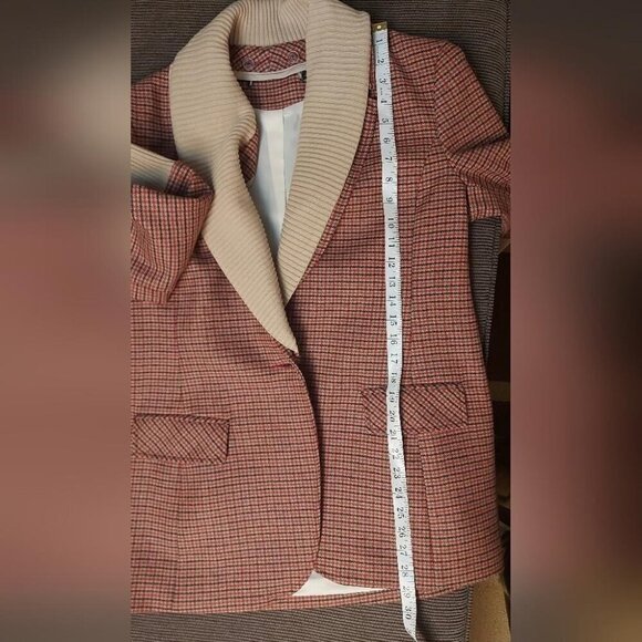 Grandpacore Blazer Wool Plaid Knit Trim Dark Academia Revival - Picture 12 of 15